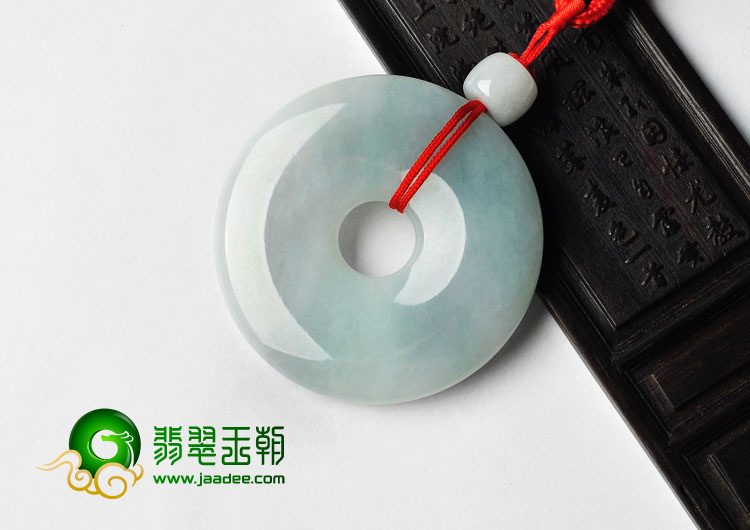 糯冰种淡晴水缅甸翡翠A货平安扣挂件