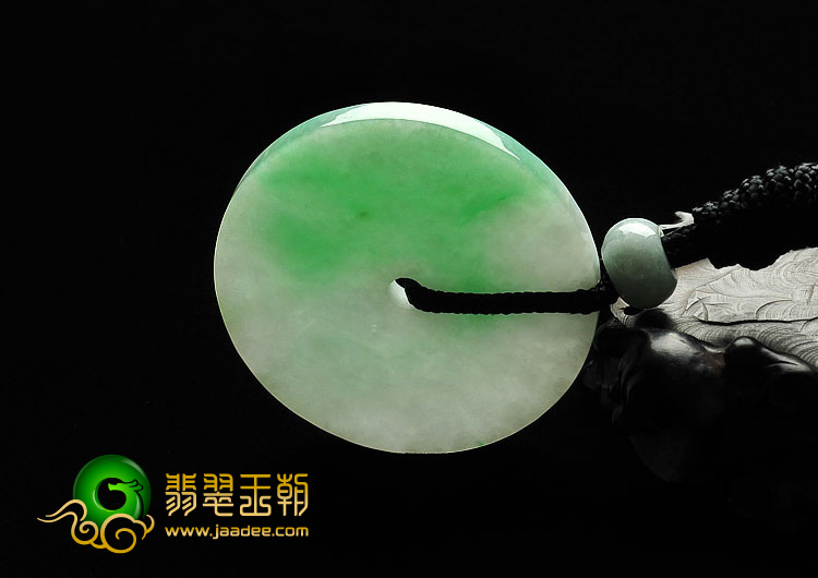 糯冰种飘翠缅甸翡翠A货平安扣挂件