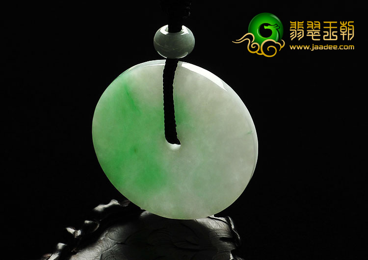 糯冰种飘翠缅甸翡翠A货平安扣挂件