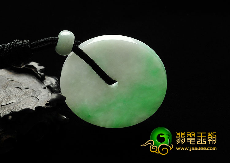 糯冰种飘翠缅甸翡翠A货平安扣挂件