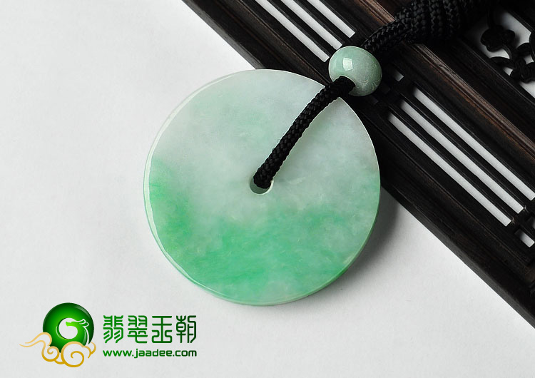 糯冰种飘翠缅甸翡翠A货平安扣挂件