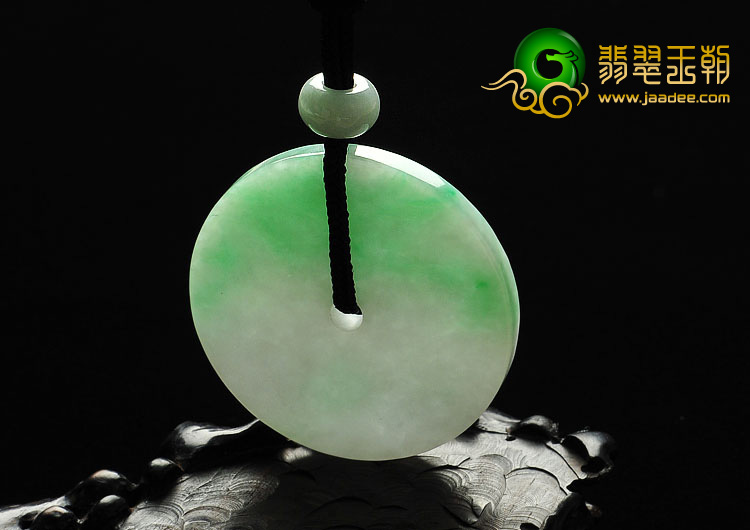 糯冰种飘翠缅甸翡翠A货平安扣挂件