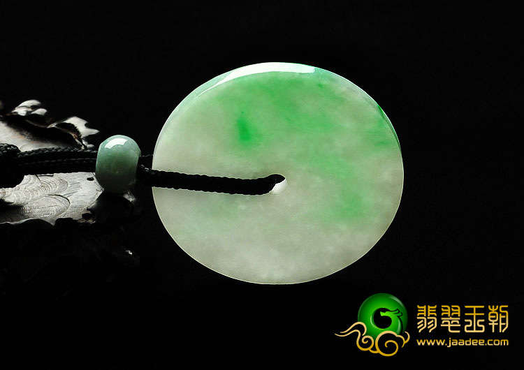 糯冰种飘翠缅甸翡翠A货平安扣挂件