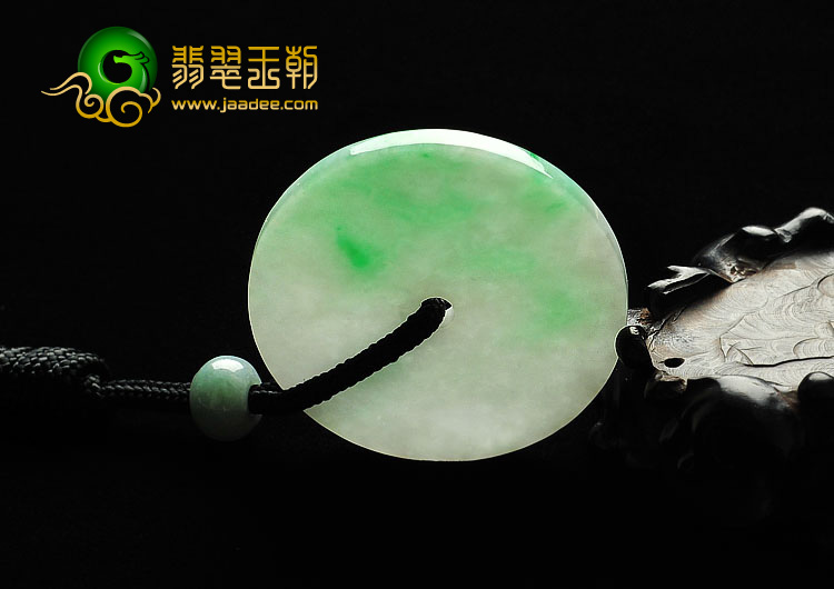 糯冰种飘翠缅甸翡翠A货平安扣挂件