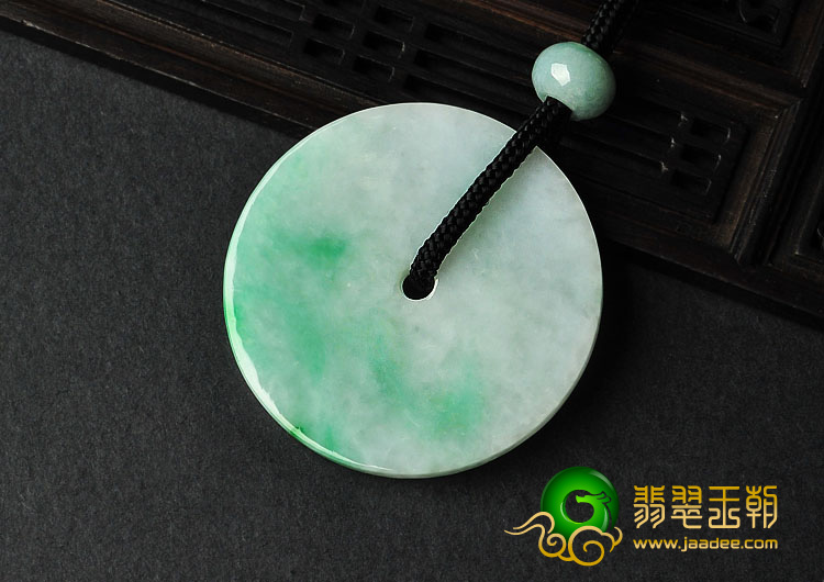 糯冰种飘翠缅甸翡翠A货平安扣挂件