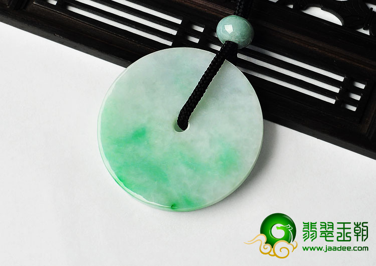 糯冰种飘翠缅甸翡翠A货平安扣挂件
