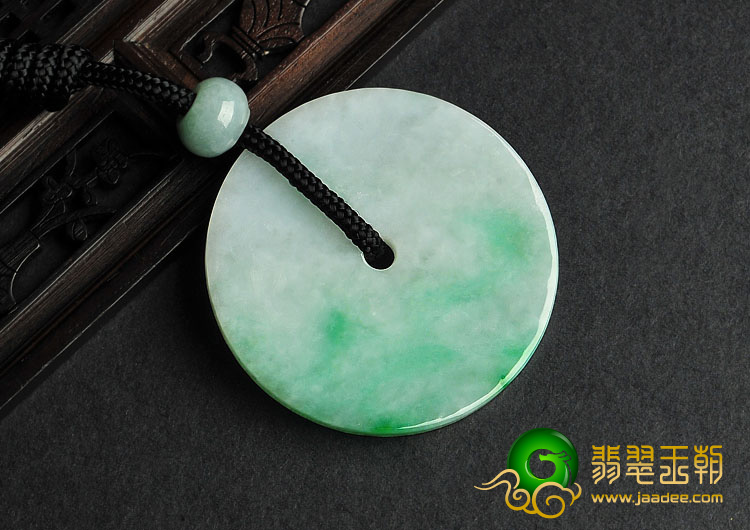 糯冰种飘翠缅甸翡翠A货平安扣挂件