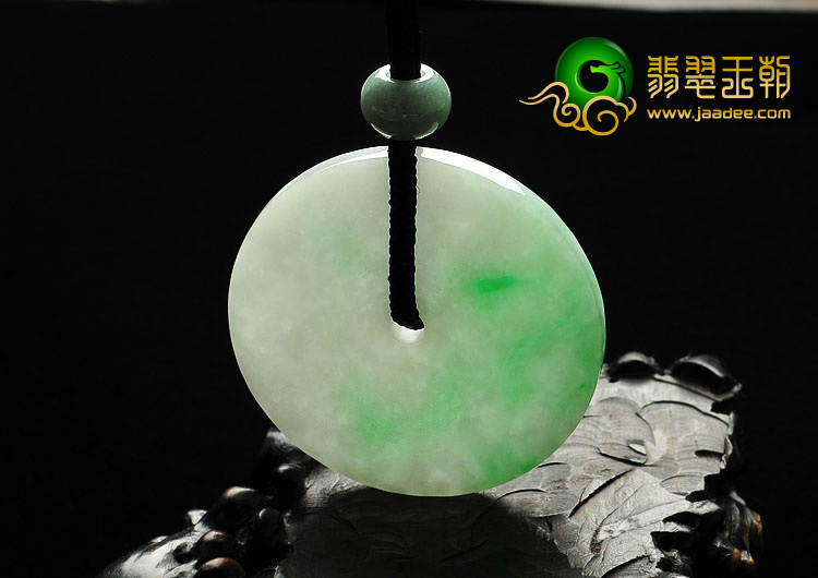 糯冰种飘翠缅甸翡翠A货平安扣挂件