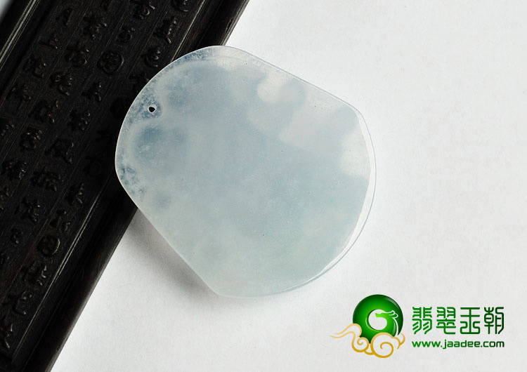 冰种淡晴水缅甸翡翠A货童子献寿挂件