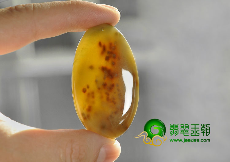 冰种褐黄翡缅甸翡翠A货草花牌挂件