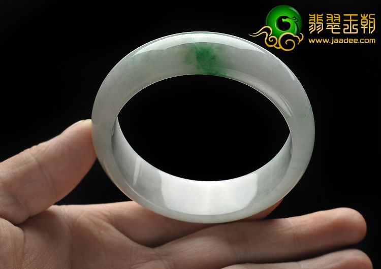 糯冰种飘翠缅甸翡翠A货手镯（57.2mm）