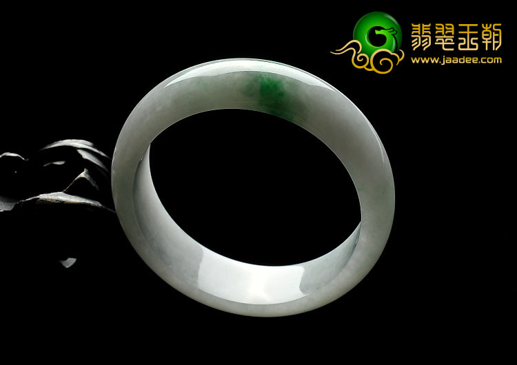 糯冰种飘翠缅甸翡翠A货手镯（57.2mm）