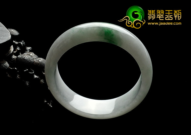 糯冰种飘翠缅甸翡翠A货手镯（57.2mm）