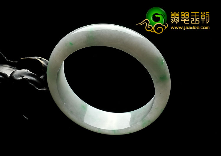 糯冰种飘翠缅甸翡翠A货手镯（57.8mm）