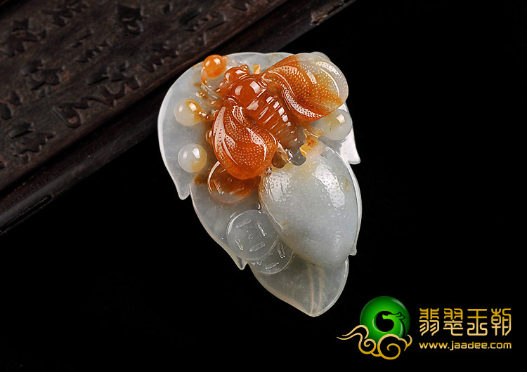 冰种红黄翡缅甸翡翠A货破茧成蝶挂件