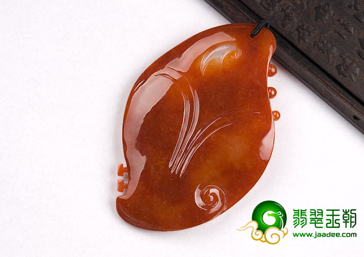 糯冰种红黄翡缅甸翡翠A货仿古龙凤呈祥挂件