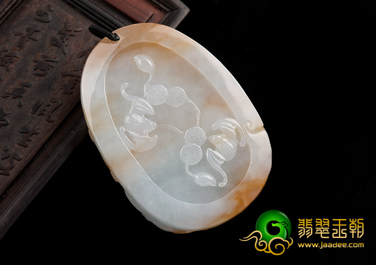 糯冰种红黄翡缅甸翡翠A货蝴蝶挂件
