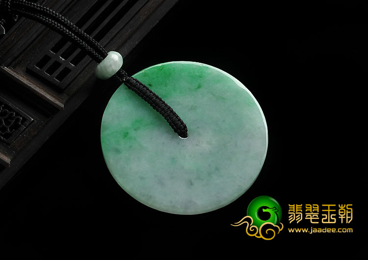 糯冰种飘翠缅甸翡翠A货平安扣挂件