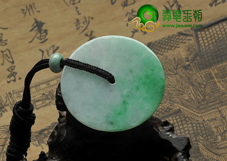 糯冰种飘翠缅甸翡翠A货平安扣挂件