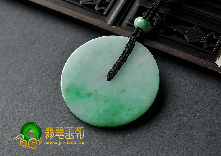 糯冰种飘翠缅甸翡翠A货平安扣挂件