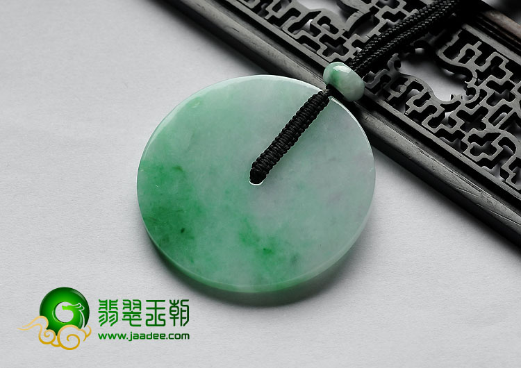 糯冰种飘翠缅甸翡翠A货平安扣挂件