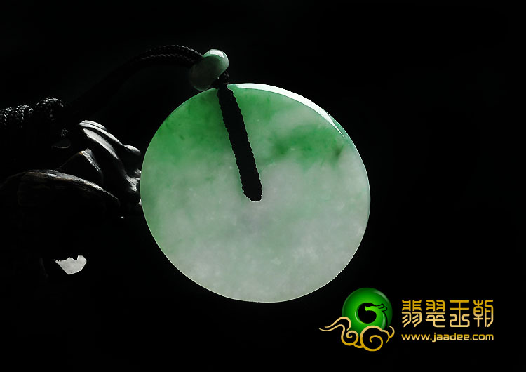 糯冰种飘翠缅甸翡翠A货平安扣挂件