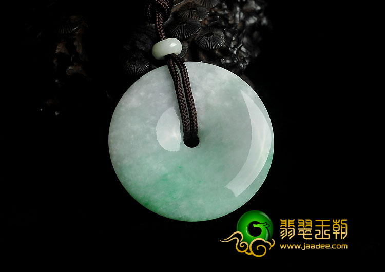 (超值推荐）糯冰种飘翠缅甸翡翠A货平安扣挂件