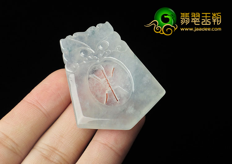 冰种略飘花缅甸翡翠A货寿牌挂件