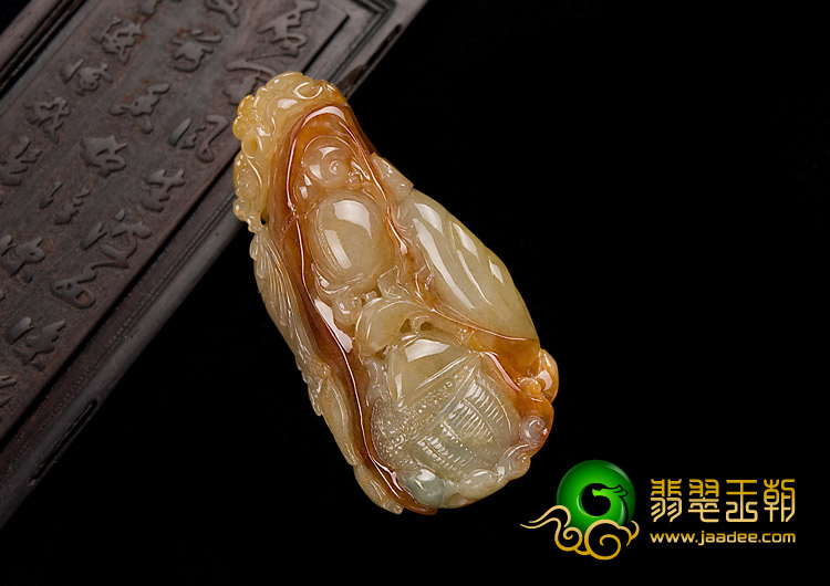 (超值推荐)糯冰种红黄翡缅甸翡翠A货一路连科挂件