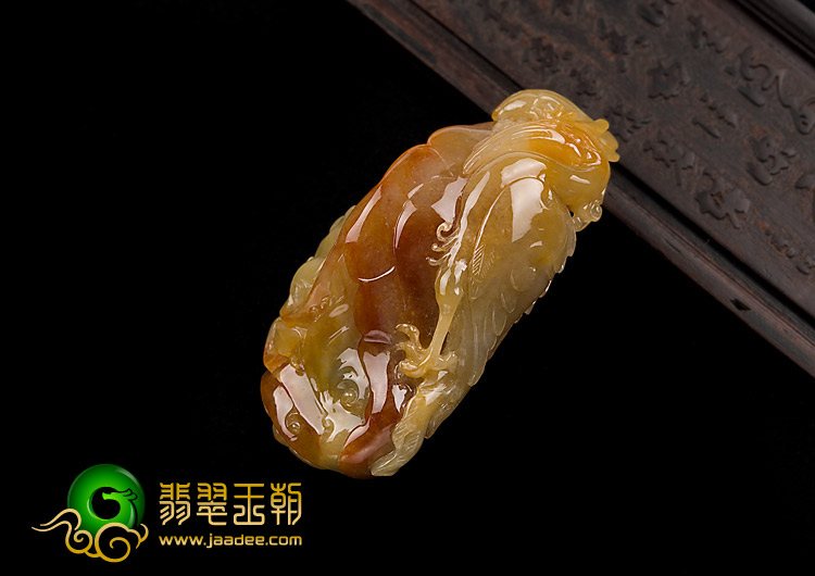 (超值推荐)糯冰种红黄翡缅甸翡翠A货一路连科挂件