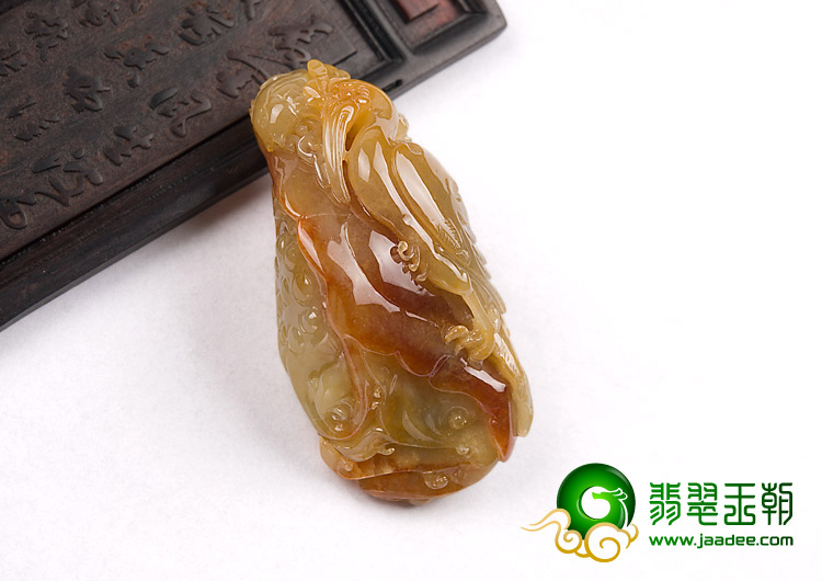 (超值推荐)糯冰种红黄翡缅甸翡翠A货一路连科挂件