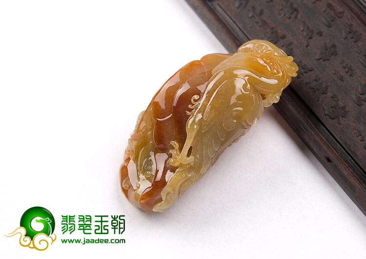 (超值推荐)糯冰种红黄翡缅甸翡翠A货一路连科挂件