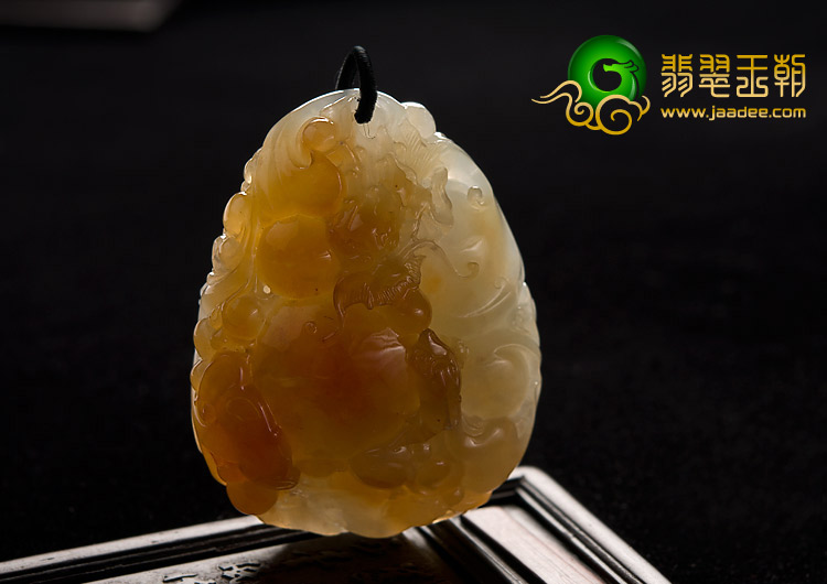 冰种红黄翡缅甸翡翠A货龙凤呈祥挂件