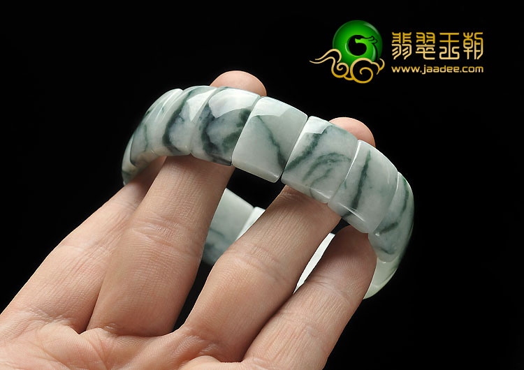 糯冰种飘花缅甸翡翠A货手链