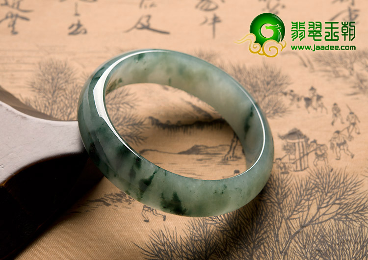 冰种飘花缅甸翡翠A货手镯（56mm）