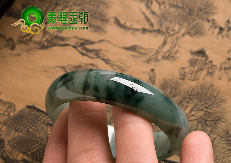 冰种飘花缅甸翡翠A货手镯（56mm）