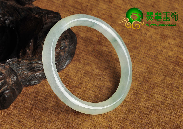 冰种飘花缅甸翡翠A货圆条手镯（47.6mm）