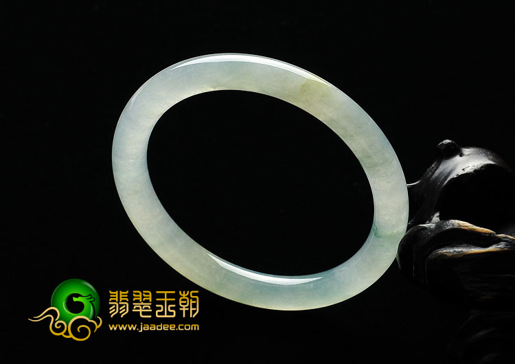 冰种飘花缅甸翡翠A货圆条手镯（47.6mm）