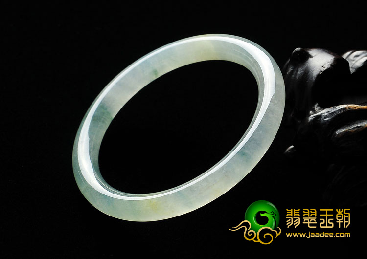冰种飘花缅甸翡翠A货圆条手镯（47.6mm）