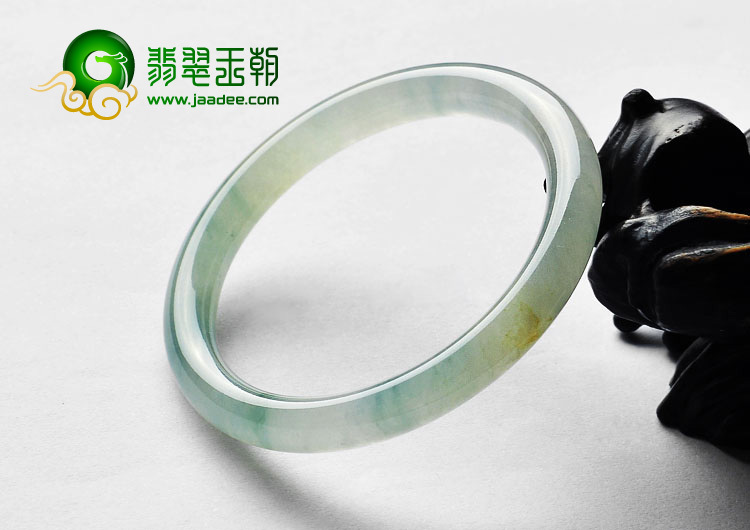 冰种飘花缅甸翡翠A货圆条手镯（47.6mm）