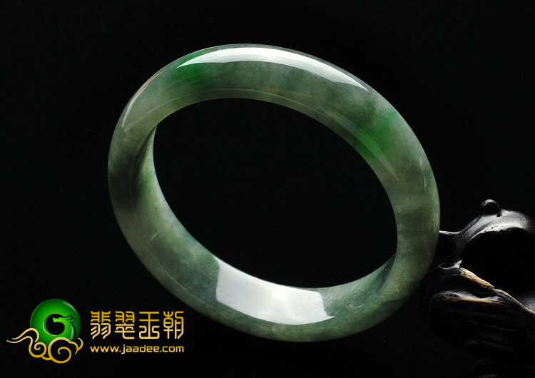 糯冰种飘花缅甸翡翠A货手镯（58.2mm）