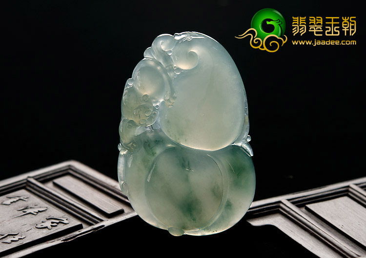冰种飘花缅甸翡翠A货福禄寿挂件