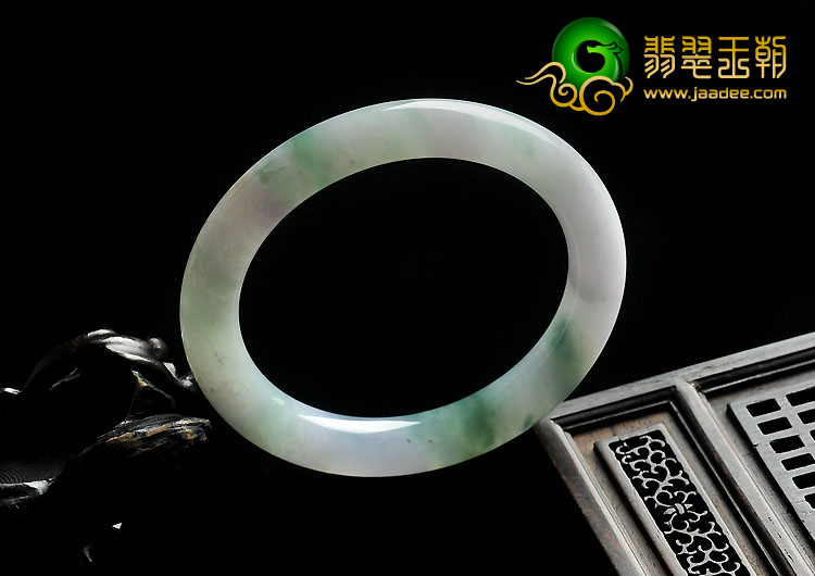 糯冰种紫罗兰飘花缅甸翡翠A货圆条手镯（56.3mm）