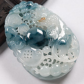 糯冰种飘花缅甸翡翠A货龙行如意挂件