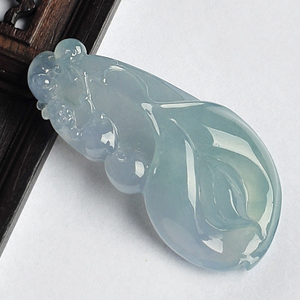 冰种紫罗兰缅甸翡翠A货玉兰花挂件
