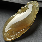 冰种黄翡缅甸翡翠A货福瓜挂件