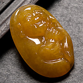 冰种黄翡缅甸翡翠A货玉佛挂件