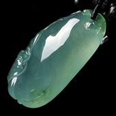 冰种晴水缅甸翡翠A货福瓜挂件