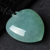 糯冰种晴水缅甸翡翠A货心心相印挂件