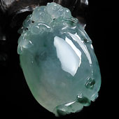 冰种飘花缅甸翡翠A货欢喜福瓜挂件